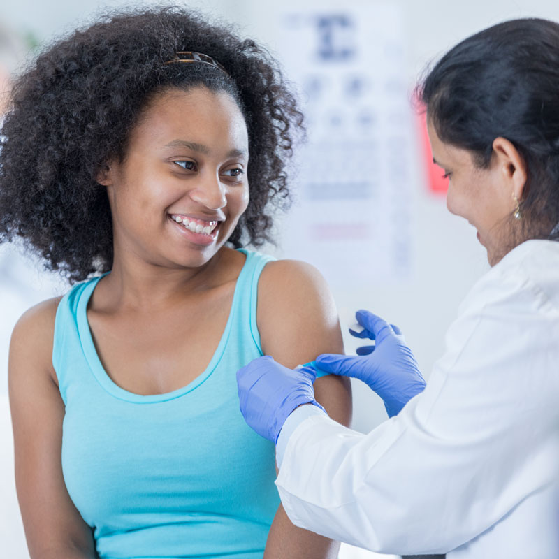 teenager getting bandaid